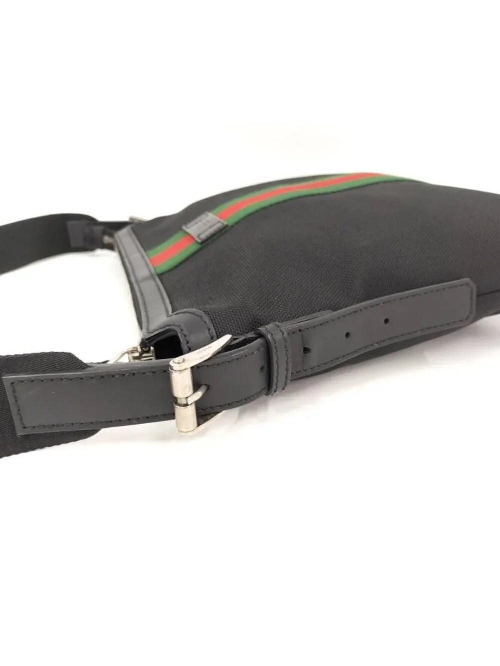 Gucci Messenger Bag Sherry Nylon Canvas Black